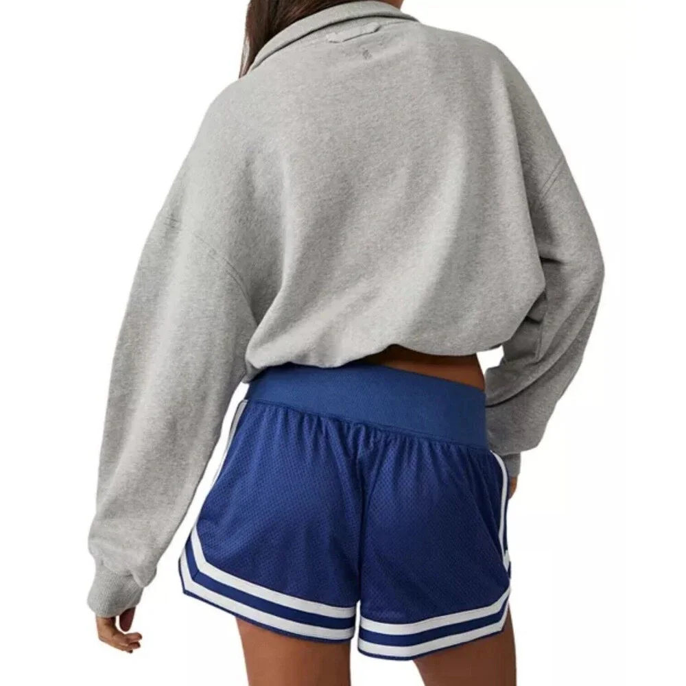 Free People Movement Valley Girl Quarter Zip Sweatshirt Size L Gray